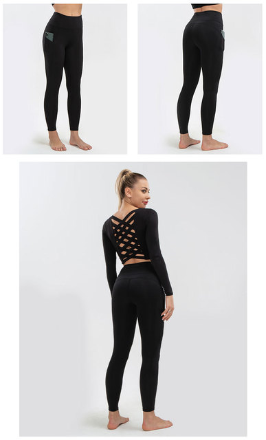 Spodnie do jogi damskie NWT 2021 – obcisłe, wysoka talia, kieszenie, super jakość i rozciągliwa tkanina - Wianko - 8