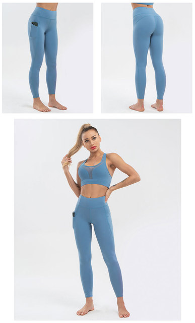Spodnie do jogi damskie NWT 2021 – obcisłe, wysoka talia, kieszenie, super jakość i rozciągliwa tkanina - Wianko - 5