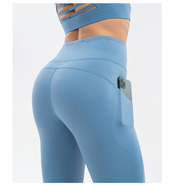Spodnie do jogi damskie NWT 2021 – obcisłe, wysoka talia, kieszenie, super jakość i rozciągliwa tkanina - Wianko - 6