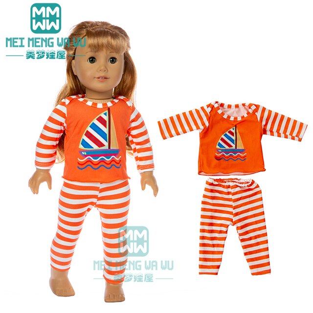 Ubranka dla lalki dla noworodka o rozmiarze 43 cm, różowa Leopard odzież domowa dziewczynka prezent dla dzieci - Wianko - 7