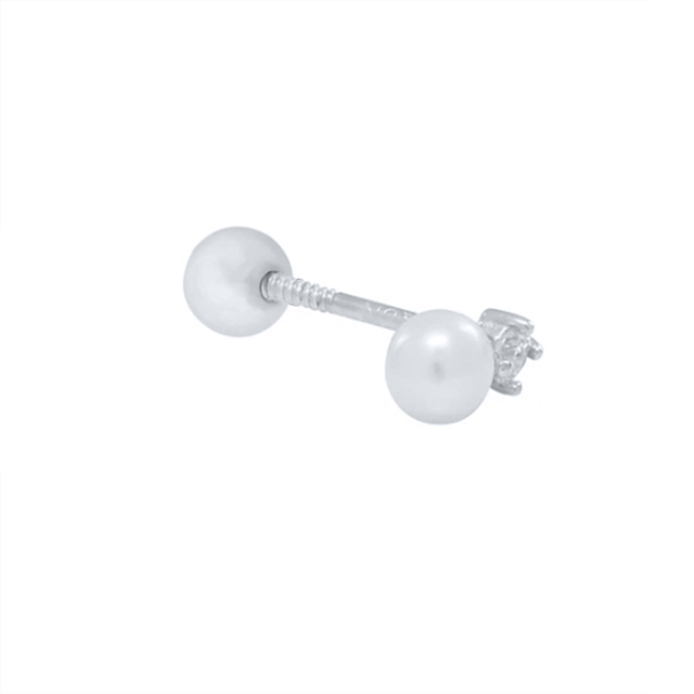 Kolczyki sztyfty ze srebra wysokiej próby 925 z turkusowymi perłami i białymi cyrkoniowymi skrzydełkami kolczyki chrząstka - 1 sztuka - Wianko - 8