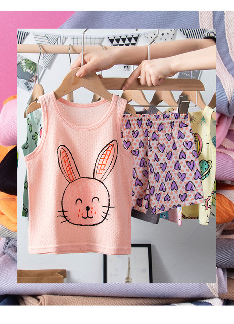 Zestawy ubrań letnie 2022 dla niemowląt - 30 kolorów, wzory z kreskówek, bawełna - chłopiec lub dziewczynka - Wianko - 9