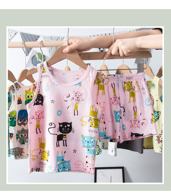 Zestawy ubrań letnie 2022 dla niemowląt - 30 kolorów, wzory z kreskówek, bawełna - chłopiec lub dziewczynka - Wianko - 12