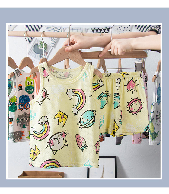 Zestawy ubrań letnie 2022 dla niemowląt - 30 kolorów, wzory z kreskówek, bawełna - chłopiec lub dziewczynka - Wianko - 11