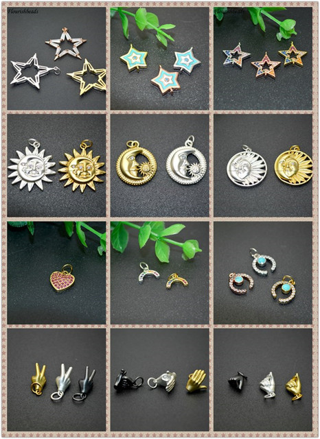 100 szt. okrągłych koralików z dwoma pętlami, złoty kolor, klejnoty do tworzenia biżuterii DIY - Wianko - 11