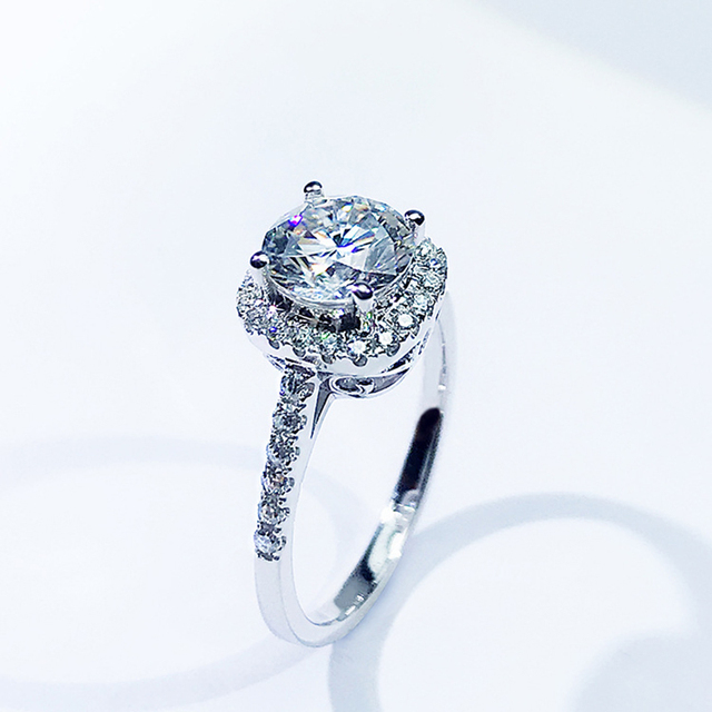 Klasyczne pierścionki zaręczynowe z kryształami - Damska biżuteria ślubna z eleganckimi, błyszczącymi i cyrkonowymi projektami - Prezenty AAA - Wianko - 4