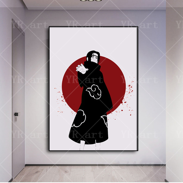 Obraz na płótnie z wydrukiem Japońskiego Anime Naruto, Uchiha Sasuke i Kakashi - dekoracja do nowoczesnej sypialni - Wianko - 5