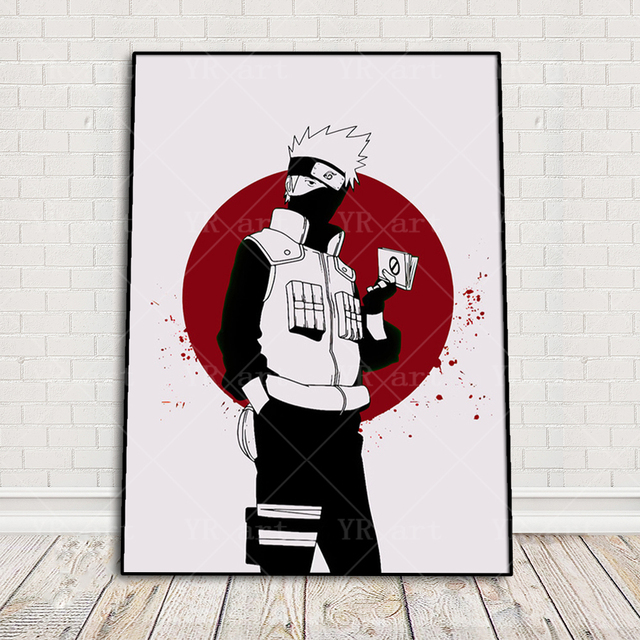 Obraz na płótnie z wydrukiem Japońskiego Anime Naruto, Uchiha Sasuke i Kakashi - dekoracja do nowoczesnej sypialni - Wianko - 14
