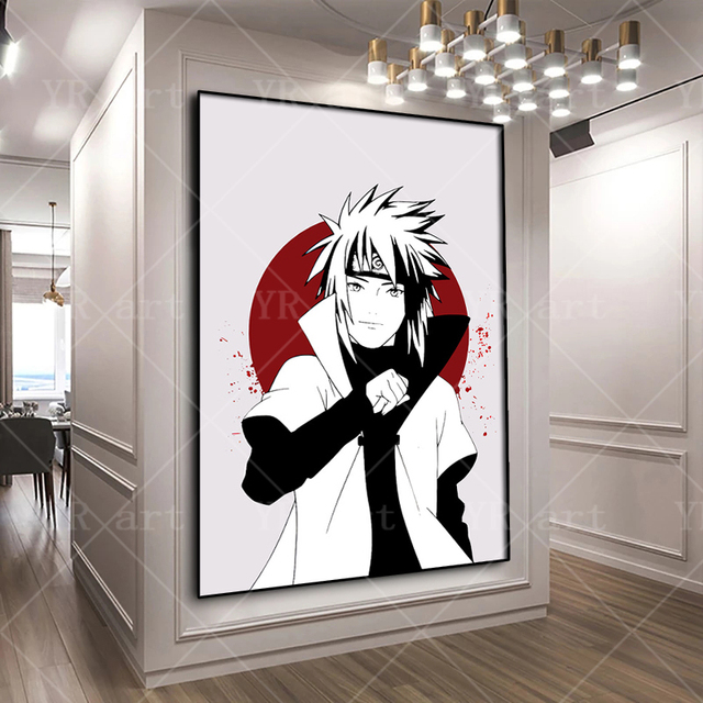 Obraz na płótnie z wydrukiem Japońskiego Anime Naruto, Uchiha Sasuke i Kakashi - dekoracja do nowoczesnej sypialni - Wianko - 3