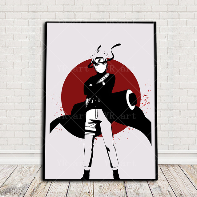 Obraz na płótnie z wydrukiem Japońskiego Anime Naruto, Uchiha Sasuke i Kakashi - dekoracja do nowoczesnej sypialni - Wianko - 6