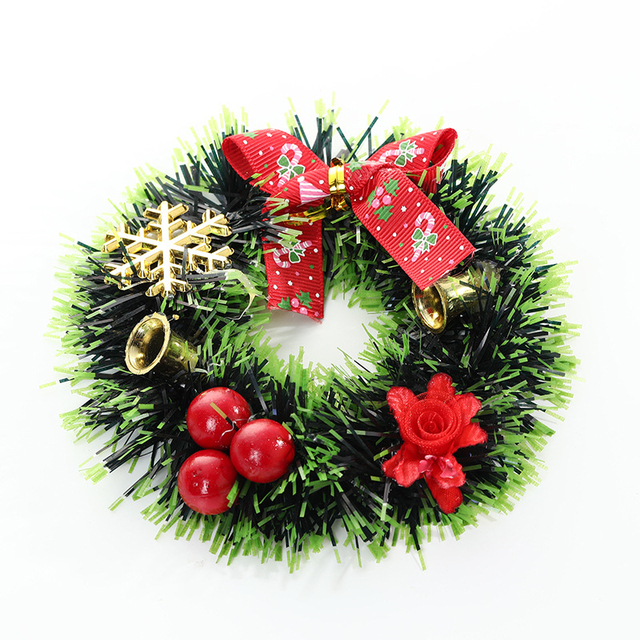 Wieniec świąteczny Boże Narodzenie, 12cm, dekoracje drzwi, girlanda, wisiorek, ozdoby, dom, Naviidad 2021, szczęśliwego Nowego Roku 2020 - Wianko - 3