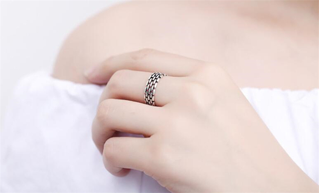 Pierścień damski z tajskim srebrem 925, retro styl, otwierane złote serce - Wianko - 23
