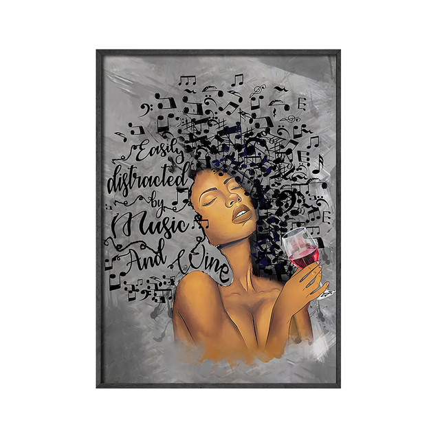 Obraz na płótnie Amerykańska czarna kobieta z abstrakcyjną głową – dekoracyjny druk ścienny do salonu - Wianko - 7