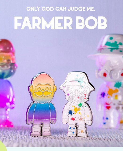 Pudełko z niespodzianką Farmer Bob - seria Kolorowa Odznaka, Figurka Anime i Zabawki Kawaii dla Dzieci - Prezent Urodzinowy - Wianko - 1