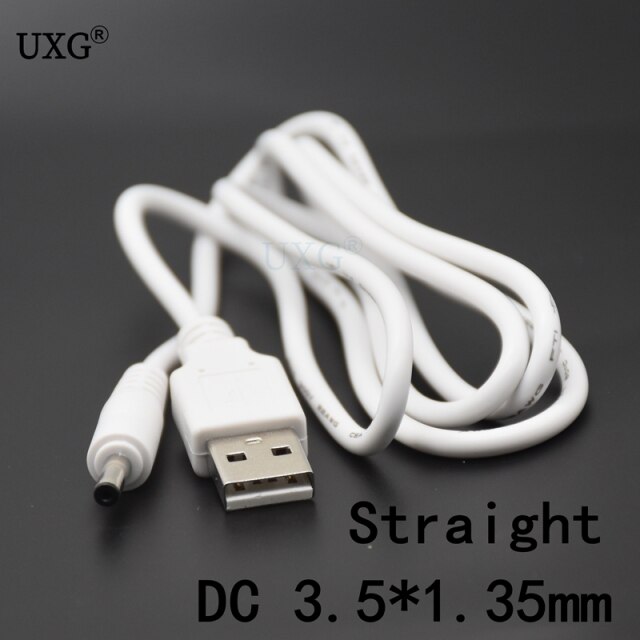 Wtyczka zasilania USB do komputera - 3.5*1.35mm / DC 3.5*1.35mm - czarny L kształt kątowy Jack - 2A kabel 1m 3ft - Wianko - 4
