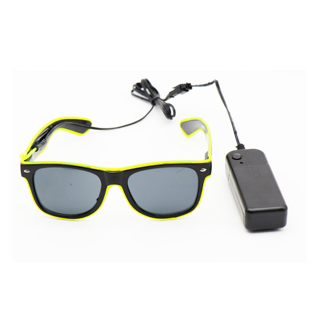 Inteligentne podświetlane okulary przeciwsłoneczne Neon LED Light Up - pilotem, kształt muszki i jasnym efektem Rave - DIY imprezowe dekoracje DJ - Wianko - 7