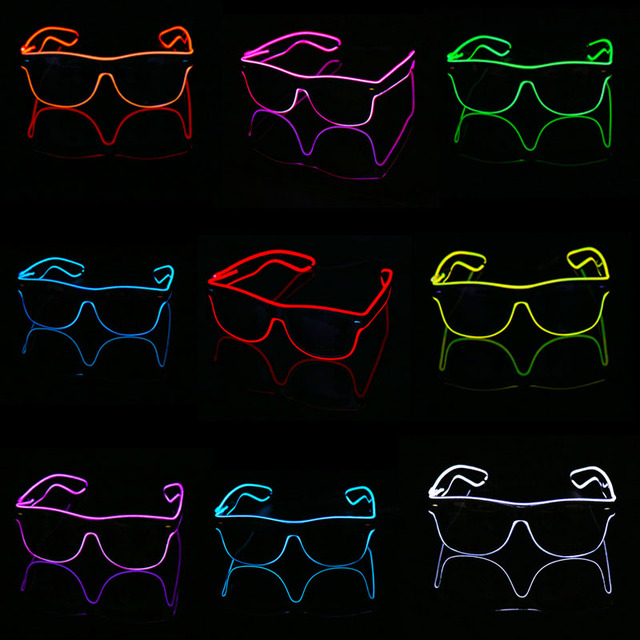 Inteligentne podświetlane okulary przeciwsłoneczne Neon LED Light Up - pilotem, kształt muszki i jasnym efektem Rave - DIY imprezowe dekoracje DJ - Wianko - 2