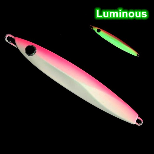 Luminous Przynęta na Ryby Powolne Potrząsanie Jigbait Fishing Lure - 60g, 80g, 100g - Długa Obsada Jigs Feather Hook - Sztuczna Przynęta - Wianko - 10