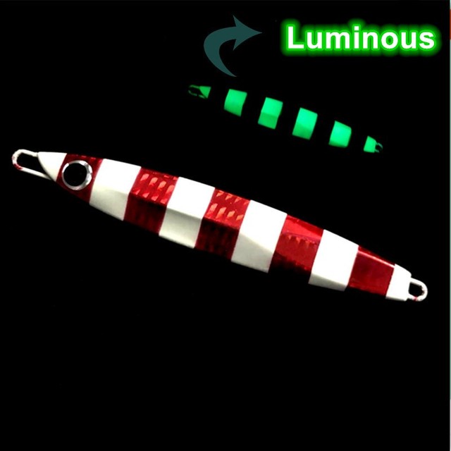 Luminous Przynęta na Ryby Powolne Potrząsanie Jigbait Fishing Lure - 60g, 80g, 100g - Długa Obsada Jigs Feather Hook - Sztuczna Przynęta - Wianko - 12