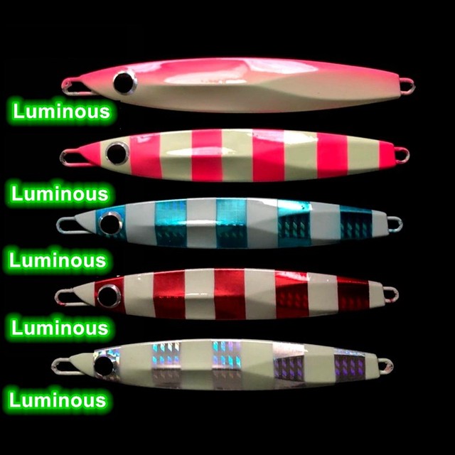 Luminous Przynęta na Ryby Powolne Potrząsanie Jigbait Fishing Lure - 60g, 80g, 100g - Długa Obsada Jigs Feather Hook - Sztuczna Przynęta - Wianko - 2