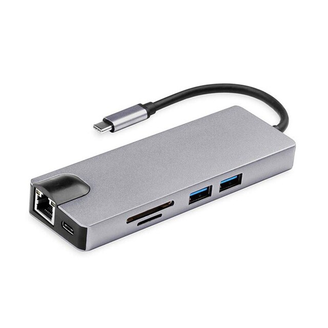 Czytnik kart Ethernet USB 3.0 1000 Mb/s z HUB-em, konwerterem wideo HDMI, RJ45, VGA dla Macbook - Wianko - 4