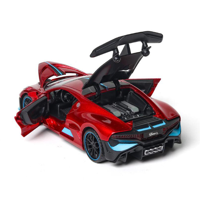 Metalowy model samochodu sportowego Bugatti DIVO 1:32 limited Super Sport, zabawka samochód odlew ze stopu z dźwiękiem, światłem i funkcją cofania - Wianko - 5
