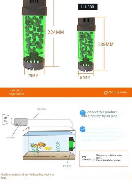 Akwarium filtr fluidized łóżko filtr dopływ tlenu filtr biochemiczny fizyczny - akcesoria do akwarium - Wianko - 4