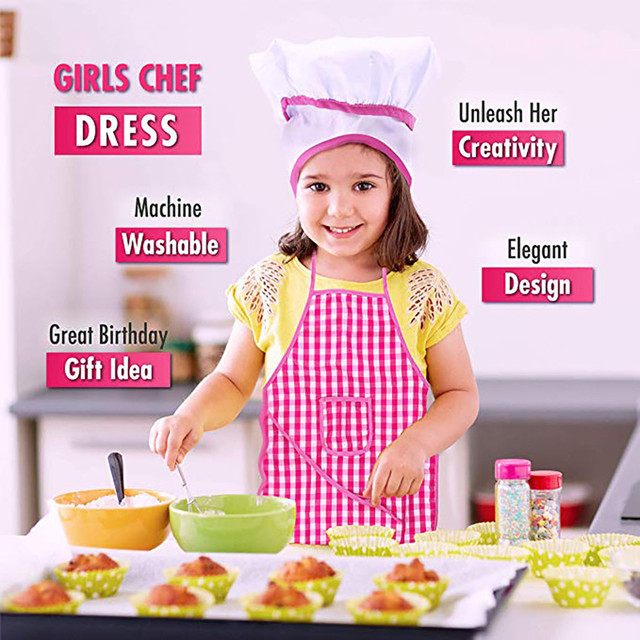 Zestaw kuchni Deluxe dla dzieci - gotowanie i pieczenie, kostium szefa kuchni, zestaw do odgrywania ról: fartuch, kapelusz, garnitur - dla chłopców i dziewcząt - Wianko - 1