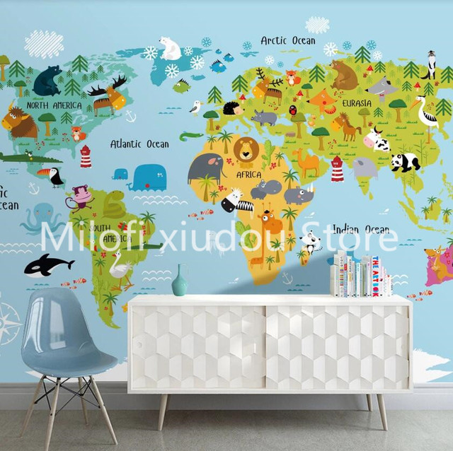Tapeta 3D mural nordycki dla dzieci - Milofi, sportowy kreskówkowy świat w nowoczesnym stylu - Wianko - 9