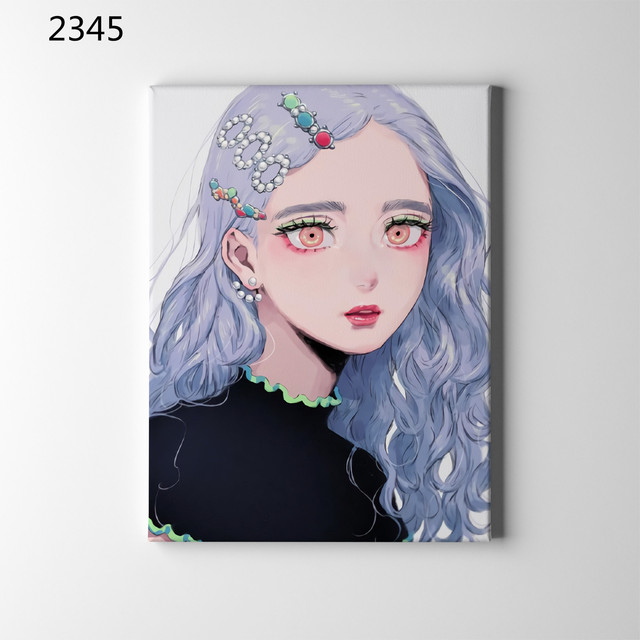Japońska Manga styl ilustracja dziewczyny - plakat Anime na płótnie - dekoracja ścienna - Wianko - 8
