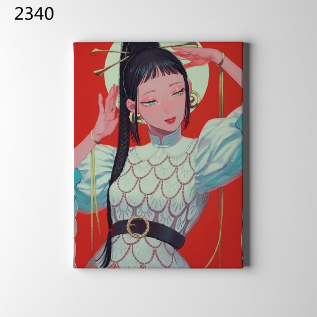 Japońska Manga styl ilustracja dziewczyny - plakat Anime na płótnie - dekoracja ścienna - Wianko - 5