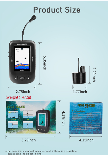 Przenośny sonarowy wykrywacz ryb Lake Sea Alarm - Echosonda wędkarska Fishing Finder 100M - Wianko - 11