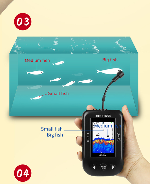 Przenośny sonarowy wykrywacz ryb Lake Sea Alarm - Echosonda wędkarska Fishing Finder 100M - Wianko - 6