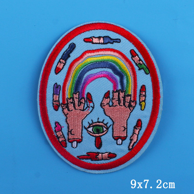 Termoprzylepne okrągłe naszywki modny haft list serce - Wianko - 13
