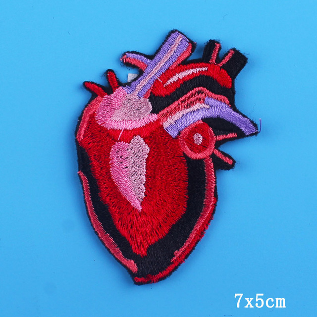 Termoprzylepne okrągłe naszywki modny haft list serce - Wianko - 33