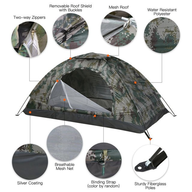 Namiot plażowy Travel Ultralight z osłoną dachową i markizą anty-UV do outdoorowego campingu, wędkowania i pieszych wycieczek - Wianko - 5