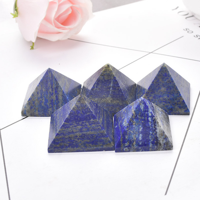 Naturalna kryształowa piramida lazuryt – kamień leczniczy, energetyczny, Reiki, medytacja - Wianko - 3