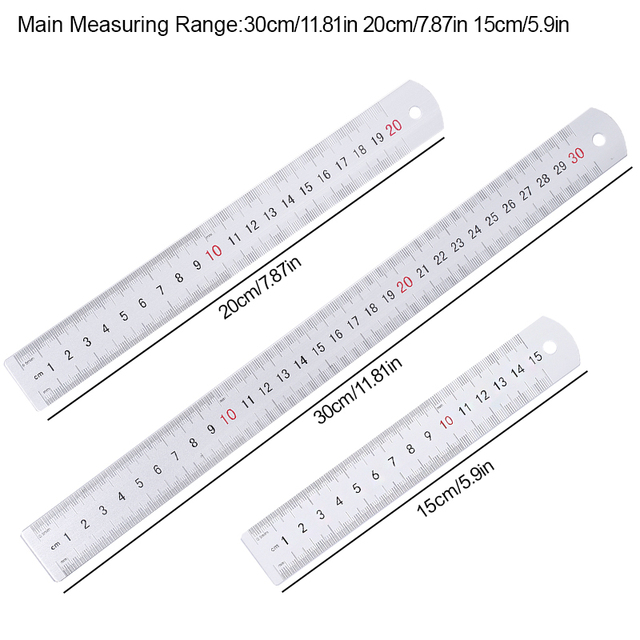 Dwustronna aluminiowa linijka pomiarowa ze skalą metalową KAOBUY – narzędzie do precyzyjnych pomiarów w szyciu - Wianko - 5