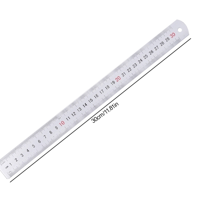 Dwustronna aluminiowa linijka pomiarowa ze skalą metalową KAOBUY – narzędzie do precyzyjnych pomiarów w szyciu - Wianko - 3