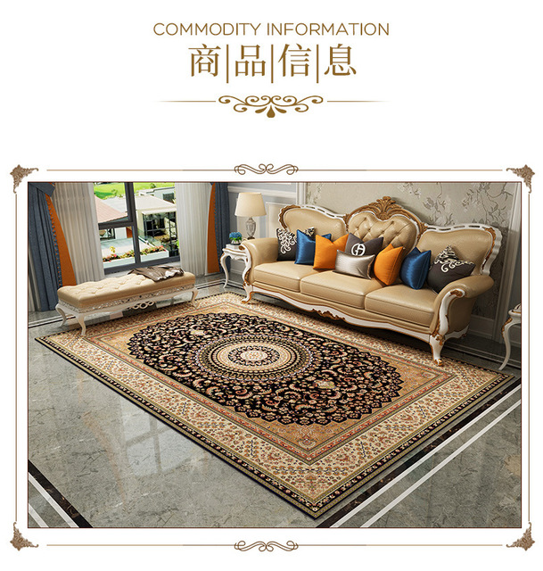 Dywan mata podłogowa VESCOVO turecki styl perski luksusowy - salon, sypialnia, Parlor, aksamitny dywan mat - Wianko - 6