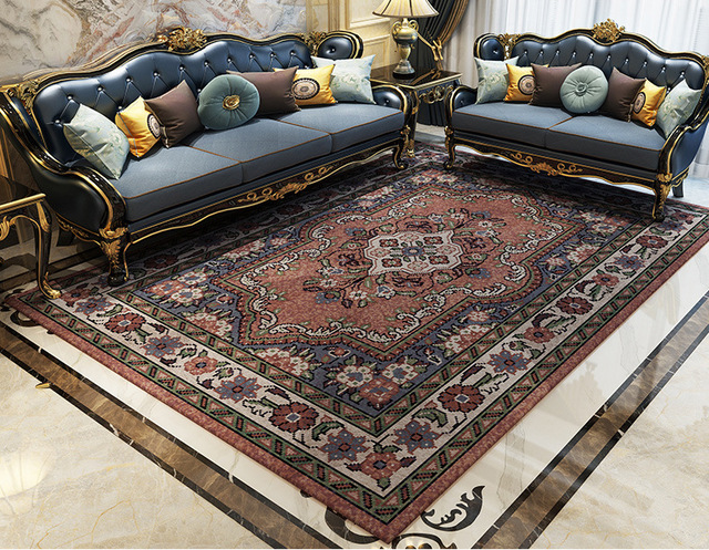 Dywan mata podłogowa VESCOVO turecki styl perski luksusowy - salon, sypialnia, Parlor, aksamitny dywan mat - Wianko - 4