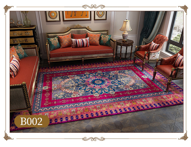 Dywan mata podłogowa VESCOVO turecki styl perski luksusowy - salon, sypialnia, Parlor, aksamitny dywan mat - Wianko - 11