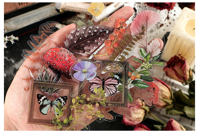 Ciepłe naklejki papeteria Vintage Butterfly Deco - 40 sztuk, 6 wzorów, do pamiętnika, Bullet Journal, DIY Scrapbooking Planner, dekoracyjne etykiety papiernicze - Wianko - 11