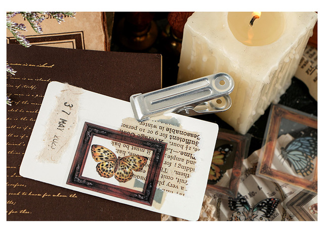 Ciepłe naklejki papeteria Vintage Butterfly Deco - 40 sztuk, 6 wzorów, do pamiętnika, Bullet Journal, DIY Scrapbooking Planner, dekoracyjne etykiety papiernicze - Wianko - 20