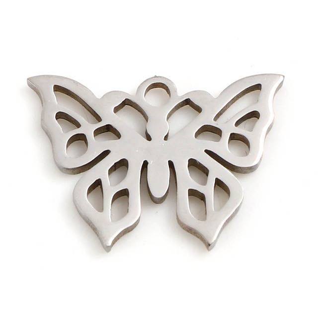 Wisiorek metalowy ze stali nierdzewnej z charmsami w motylu, ptaku i sówce, biżuteria DIY, 5 sztuk - Wianko - 9