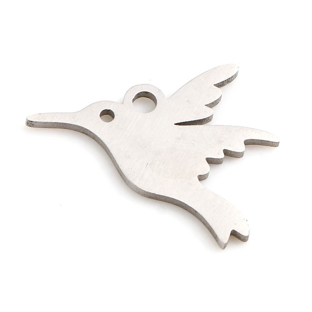 Wisiorek metalowy ze stali nierdzewnej z charmsami w motylu, ptaku i sówce, biżuteria DIY, 5 sztuk - Wianko - 10