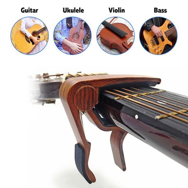 Klip do regulacji gitary - drewniany Brand New Capo 6. Idealny do gitar akustycznych, zarówno struny Capo, jak i elektryczne. Dostępny w 4 kolorach - Wianko - 4