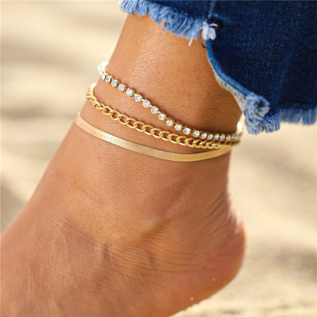 Motylkowa, złota gwiazda obrączki z koralikami dla kobiety - ręcznie robiona bransoletka na stopę z pomponem - biżuteria plażowa 2021 - Wianko - 11