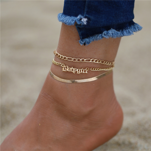 Motylkowa, złota gwiazda obrączki z koralikami dla kobiety - ręcznie robiona bransoletka na stopę z pomponem - biżuteria plażowa 2021 - Wianko - 9