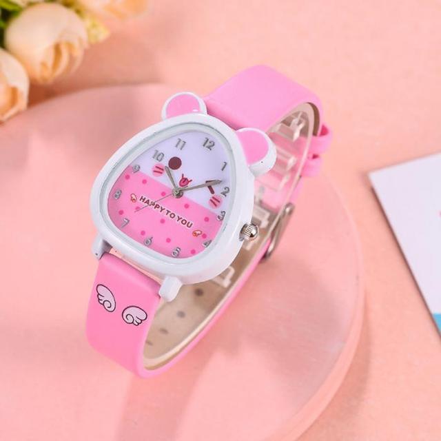 Kwarcowy cyfrowy zegarek dla dzieci w kształcie chomika z paskiem z PU skóry - Wianko - 3